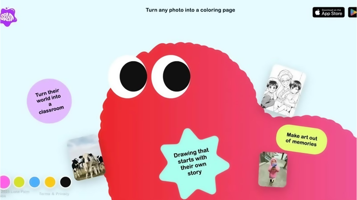 تطبيق Splat يحول صورك إلى صفحات تلوين للأطفال بالذكاء الاصطناعي