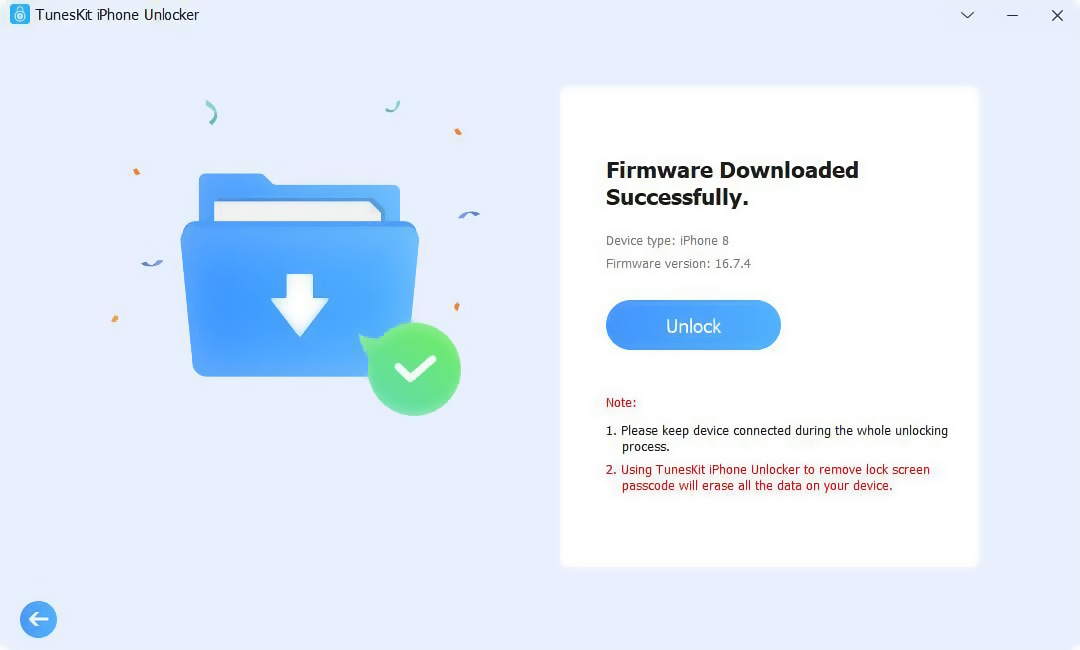 Click Unlock to start